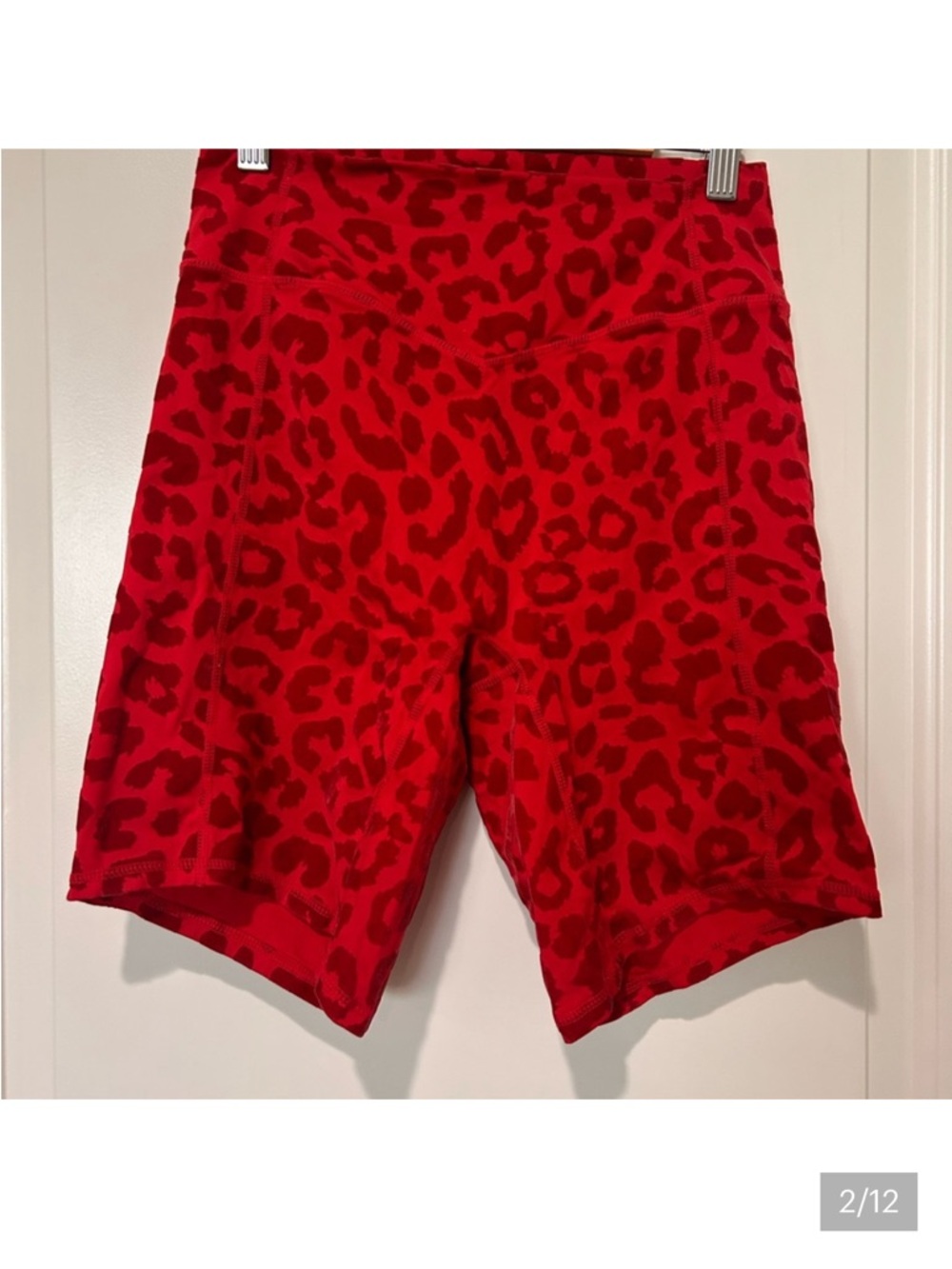 Balance Athletics Red Velvety Leopard Print Bike Shorts